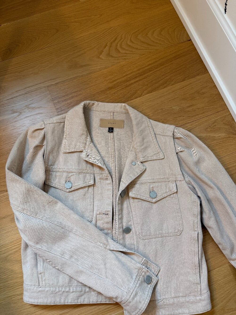 NWOT Blank NYC, tan jean jacket, sz S